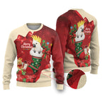 Sulphur-crested Cockatoo Christmas Australia Ugly Christmas Sweater Aussie Xmas Sock Coquette Bow
