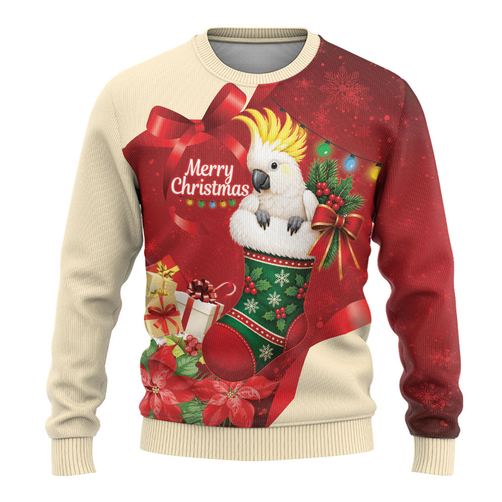 Sulphur-crested Cockatoo Christmas Australia Ugly Christmas Sweater Aussie Xmas Sock Coquette Bow