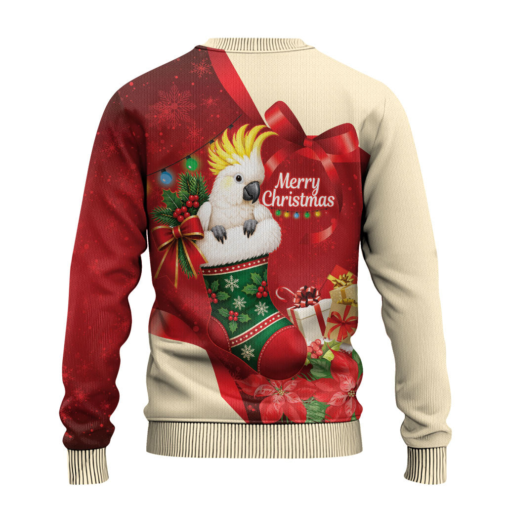 Sulphur-crested Cockatoo Christmas Australia Ugly Christmas Sweater Aussie Xmas Sock Coquette Bow