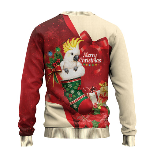 Sulphur-crested Cockatoo Christmas Australia Ugly Christmas Sweater Aussie Xmas Sock Coquette Bow