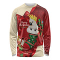 Sulphur-crested Cockatoo Christmas Australia Long Sleeve Shirt Aussie Xmas Sock Coquette Bow