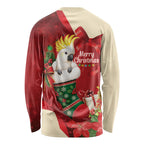 Sulphur-crested Cockatoo Christmas Australia Long Sleeve Shirt Aussie Xmas Sock Coquette Bow
