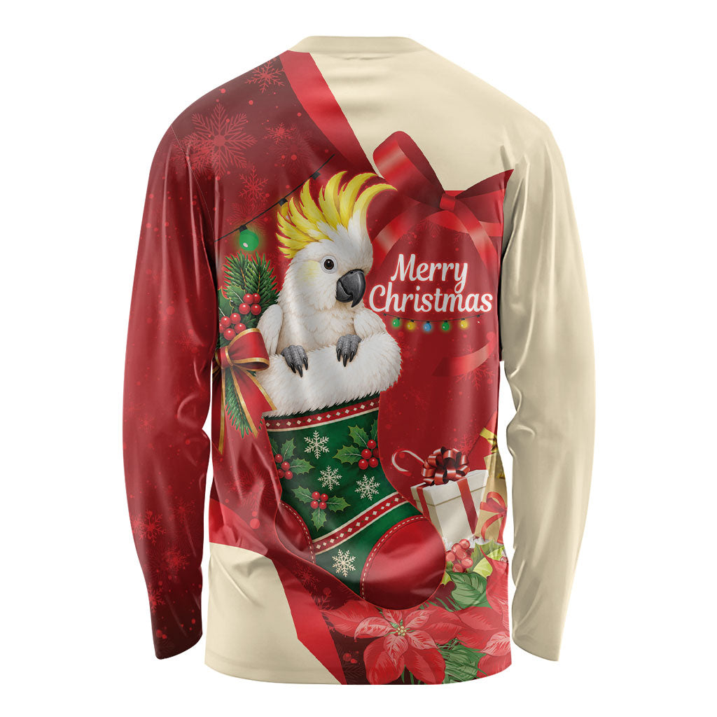 Sulphur-crested Cockatoo Christmas Australia Long Sleeve Shirt Aussie Xmas Sock Coquette Bow
