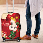 Sulphur-crested Cockatoo Christmas Australia Luggage Cover Aussie Xmas Sock Coquette Bow