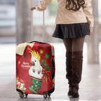 Sulphur-crested Cockatoo Christmas Australia Luggage Cover Aussie Xmas Sock Coquette Bow