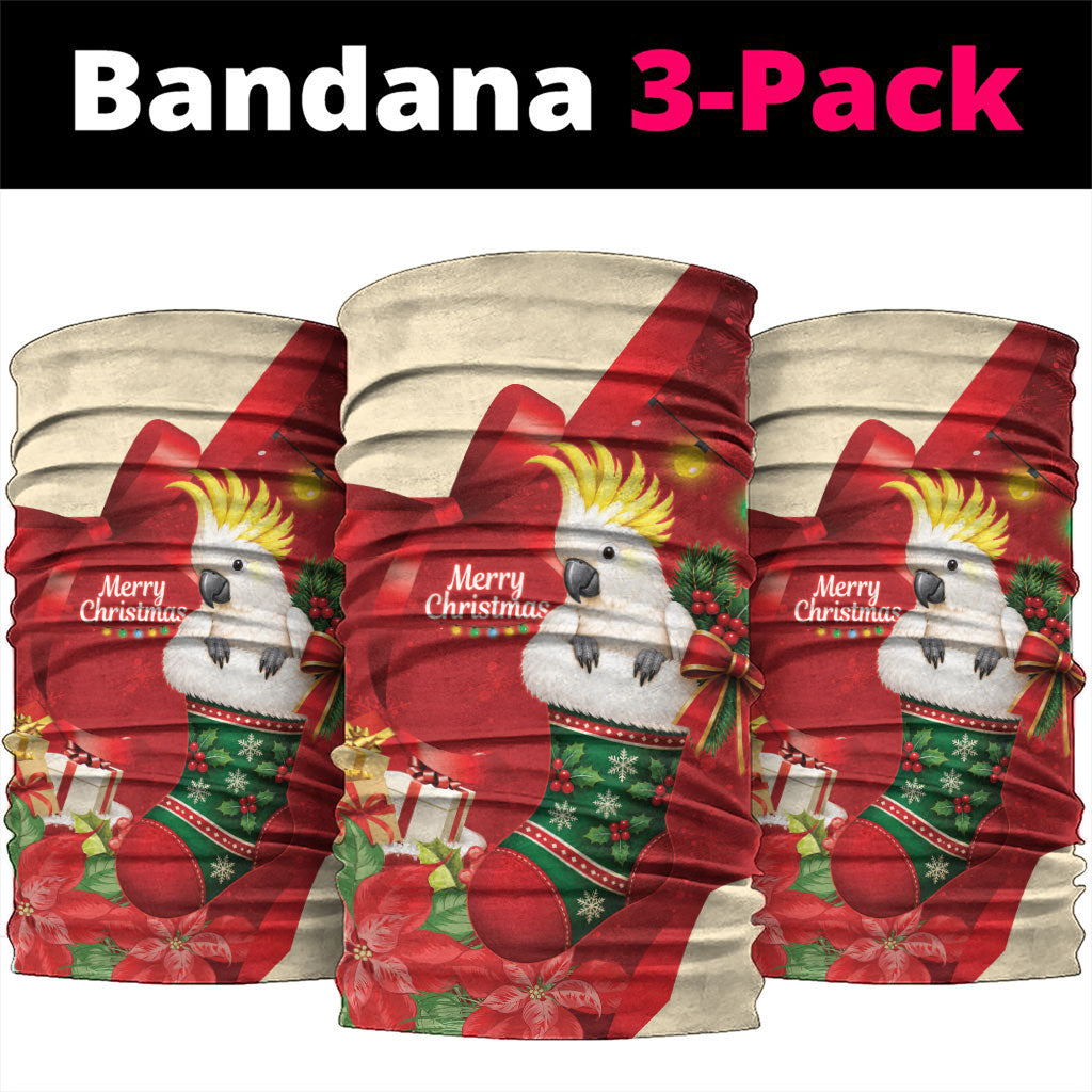 Sulphur-crested Cockatoo Christmas Australia Neck Gaiter Aussie Xmas Sock Coquette Bow
