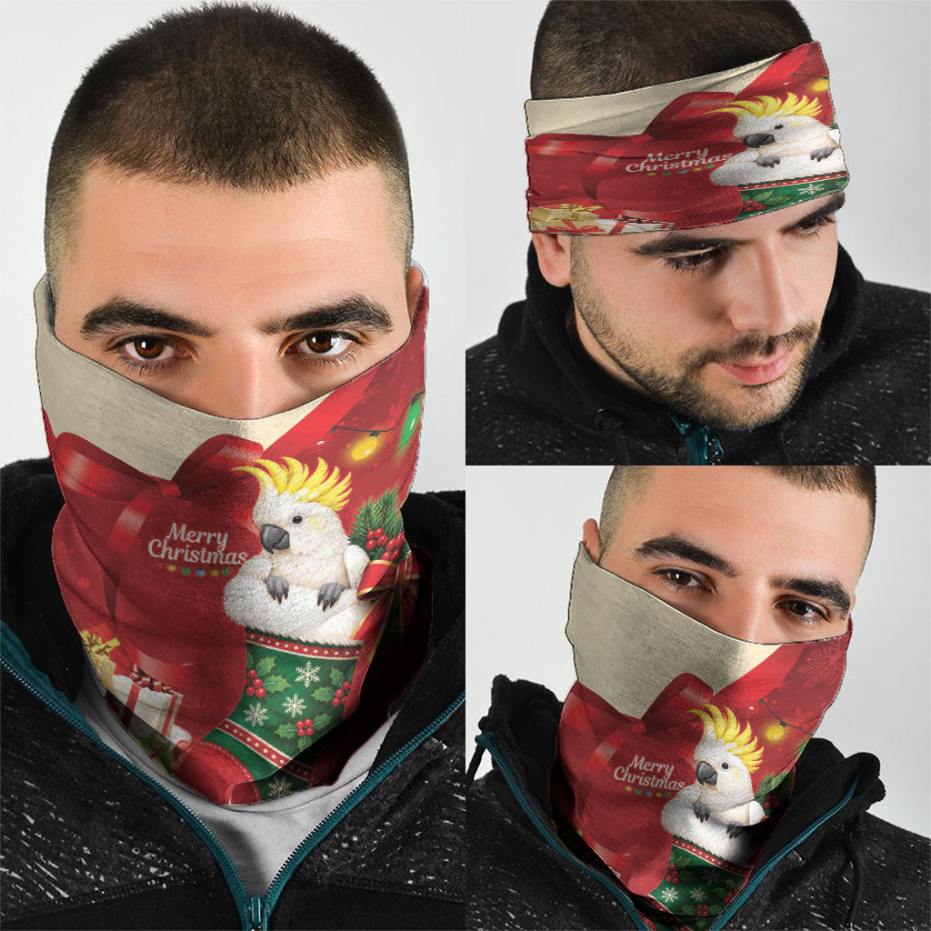 Sulphur-crested Cockatoo Christmas Australia Neck Gaiter Aussie Xmas Sock Coquette Bow