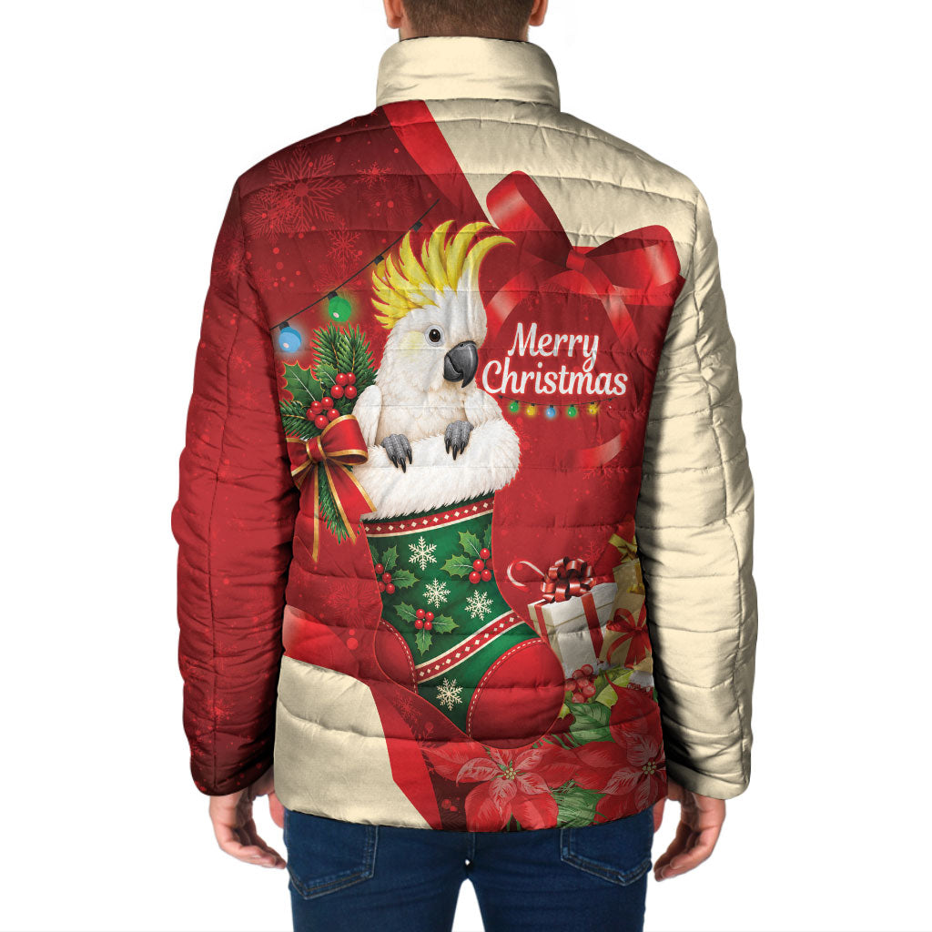Sulphur-crested Cockatoo Christmas Australia Padded Jacket Aussie Xmas Sock Coquette Bow