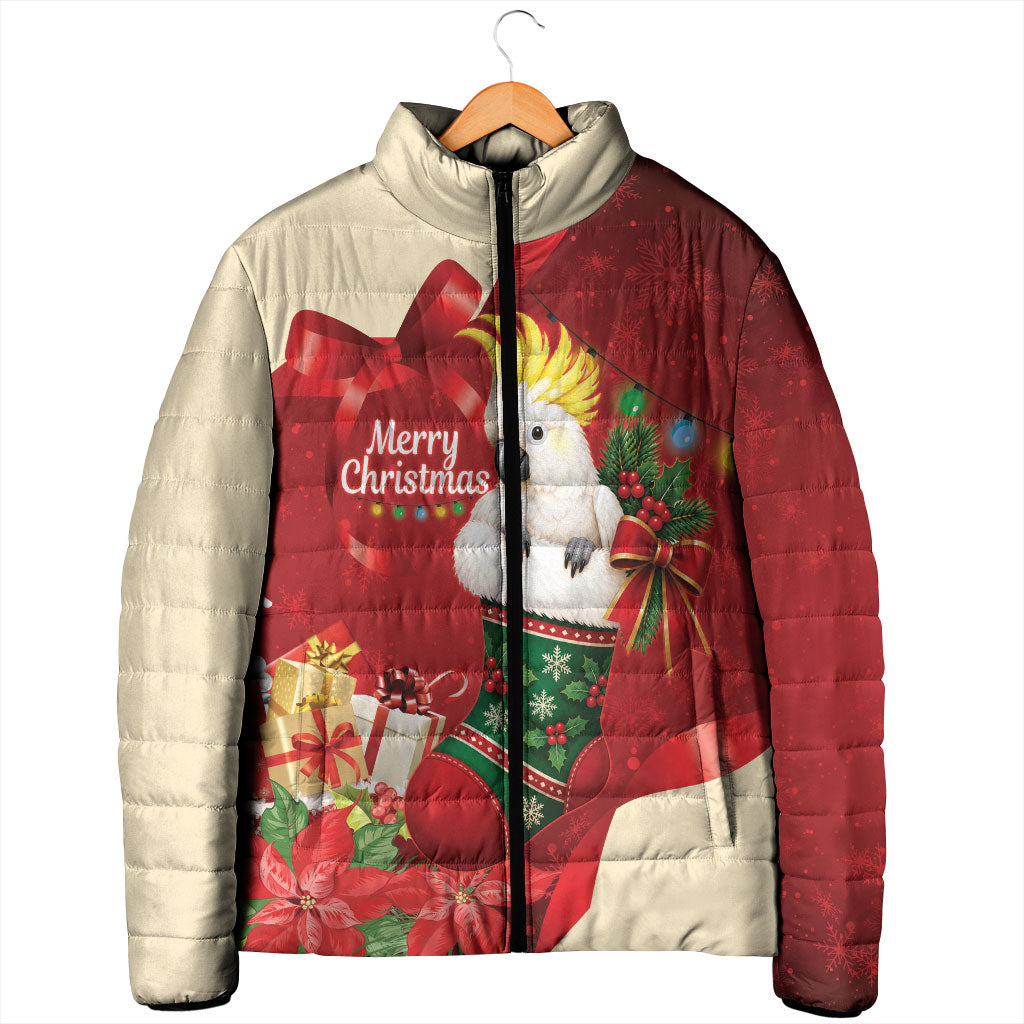 Sulphur-crested Cockatoo Christmas Australia Padded Jacket Aussie Xmas Sock Coquette Bow