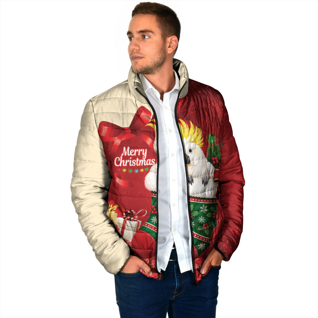 Sulphur-crested Cockatoo Christmas Australia Padded Jacket Aussie Xmas Sock Coquette Bow