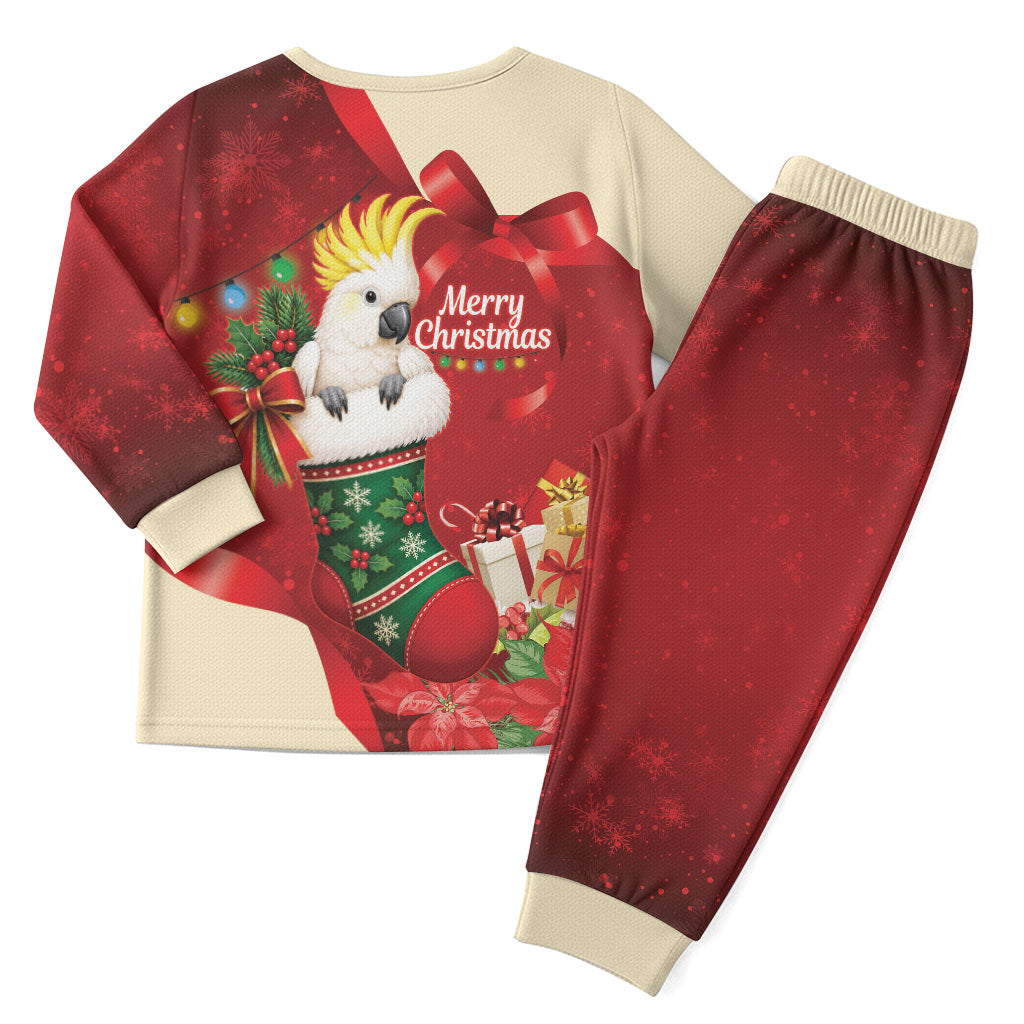 Sulphur-crested Cockatoo Christmas Australia Christmas Pajama Set Aussie Xmas Sock Coquette Bow