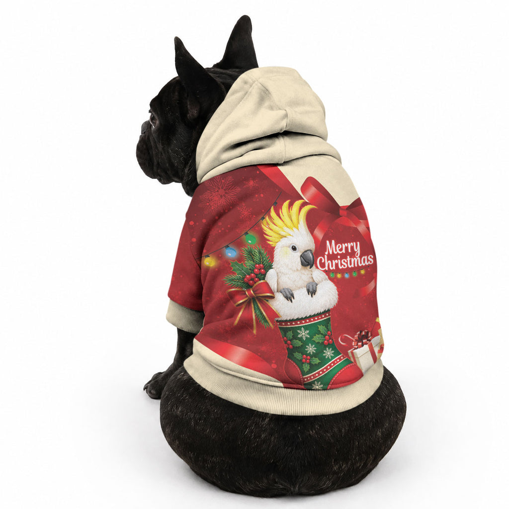 Sulphur-crested Cockatoo Christmas Australia Pet Hoodie Aussie Xmas Sock Coquette Bow