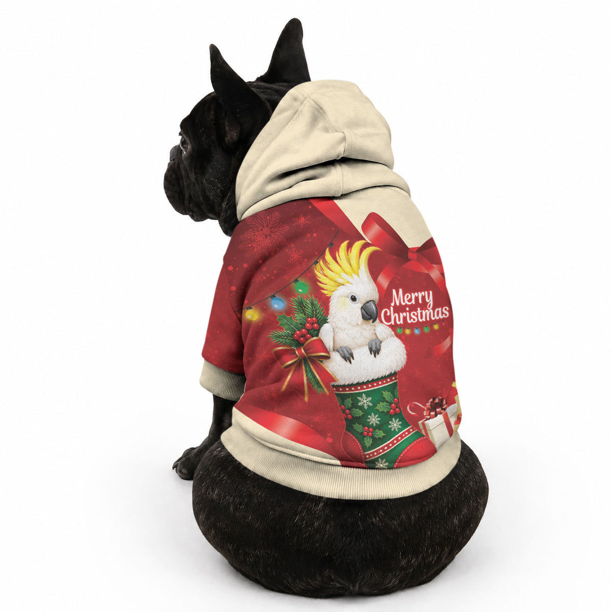 Sulphur-crested Cockatoo Christmas Australia Pet Hoodie Aussie Xmas Sock Coquette Bow