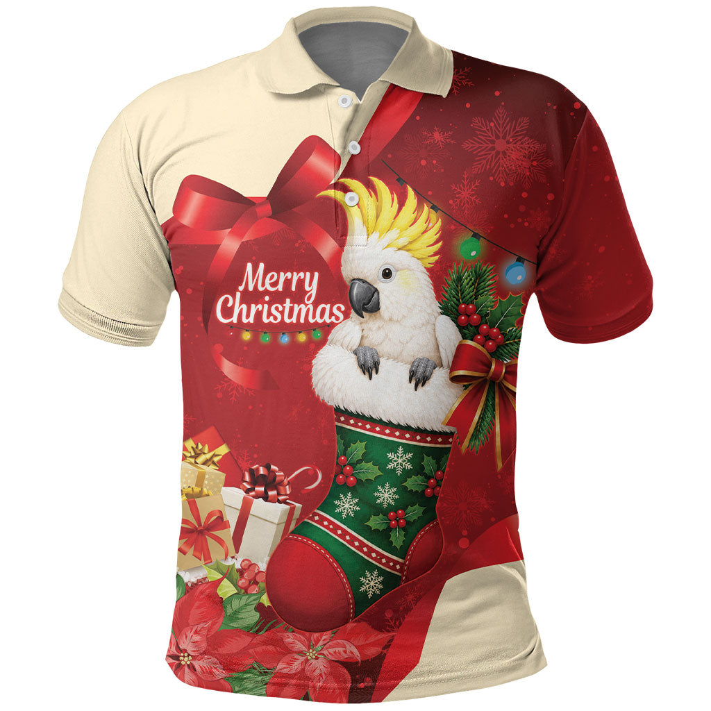 Sulphur-crested Cockatoo Christmas Australia Polo Shirt Aussie Xmas Sock Coquette Bow