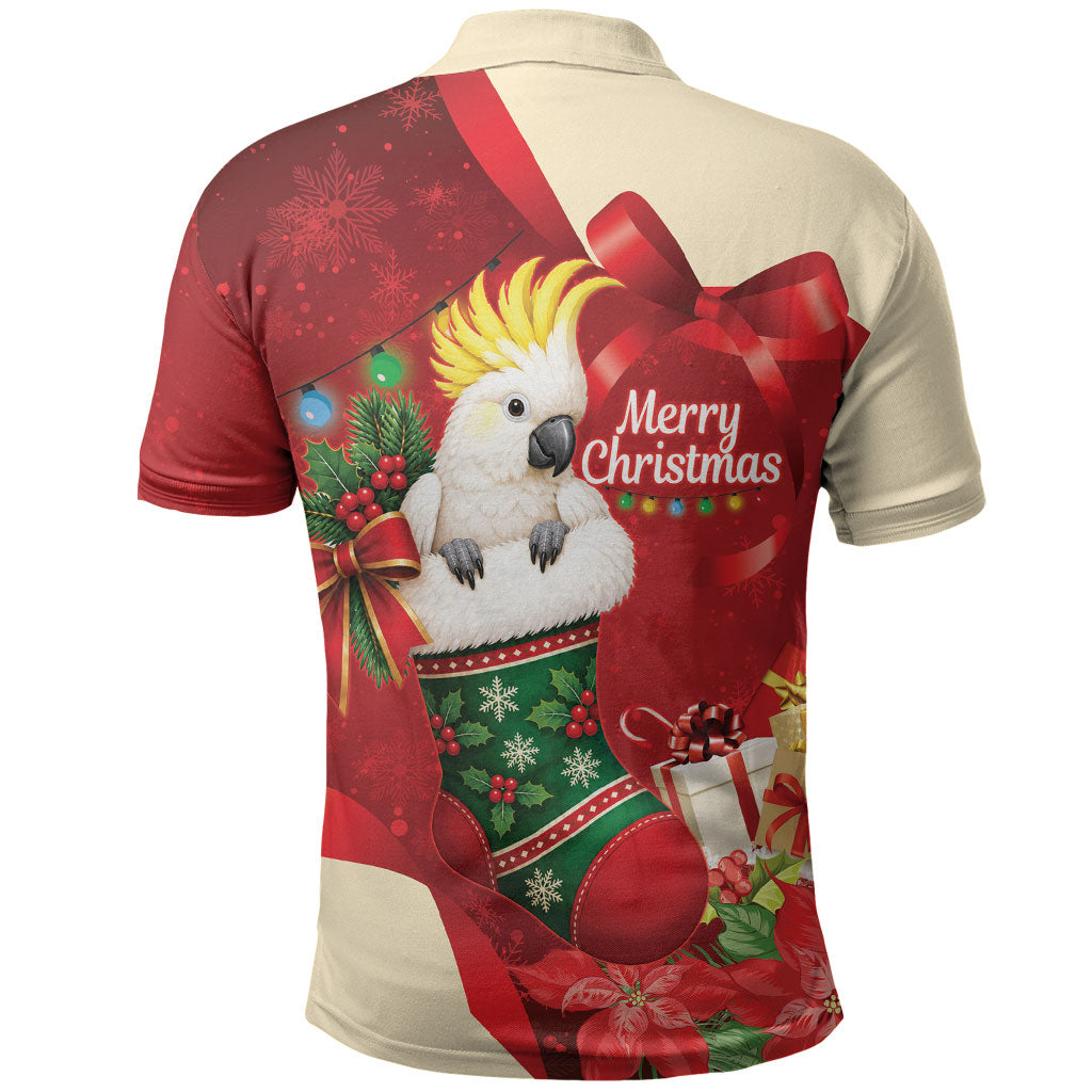 Sulphur-crested Cockatoo Christmas Australia Polo Shirt Aussie Xmas Sock Coquette Bow