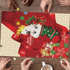Sulphur-crested Cockatoo Christmas Australia Puzzle Aussie Xmas Sock Coquette Bow