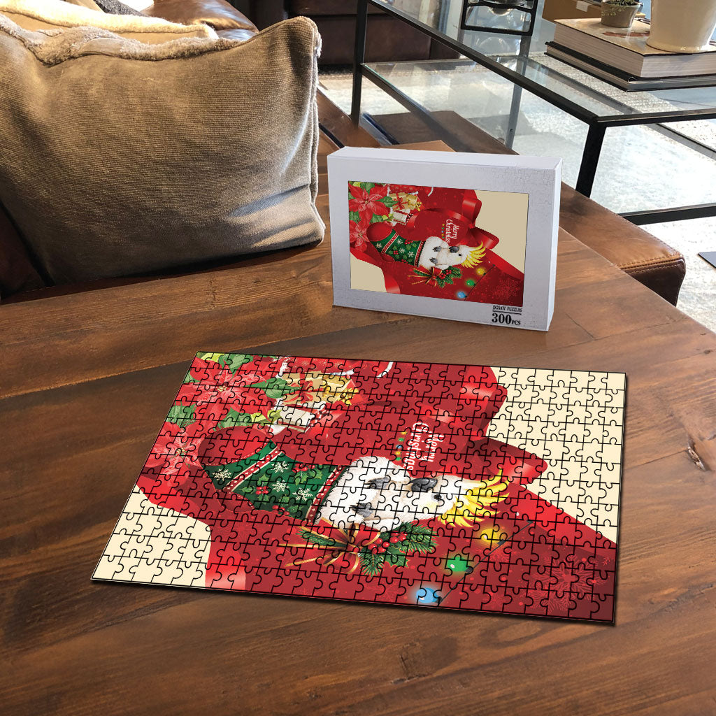Sulphur-crested Cockatoo Christmas Australia Puzzle Aussie Xmas Sock Coquette Bow
