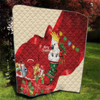 Sulphur-crested Cockatoo Christmas Australia Quilt Aussie Xmas Sock Coquette Bow