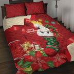 Sulphur-crested Cockatoo Christmas Australia Quilt Bed Set Aussie Xmas Sock Coquette Bow