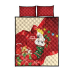 Sulphur-crested Cockatoo Christmas Australia Quilt Bed Set Aussie Xmas Sock Coquette Bow