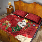 Sulphur-crested Cockatoo Christmas Australia Quilt Bed Set Aussie Xmas Sock Coquette Bow