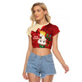 Sulphur-crested Cockatoo Christmas Australia Raglan Cropped T Shirt Aussie Xmas Sock Coquette Bow