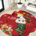 Sulphur-crested Cockatoo Christmas Australia Round Carpet Aussie Xmas Sock Coquette Bow
