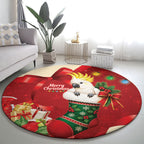 Sulphur-crested Cockatoo Christmas Australia Round Carpet Aussie Xmas Sock Coquette Bow