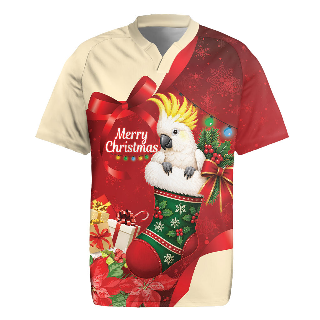 Sulphur-crested Cockatoo Christmas Australia Rugby Jersey Aussie Xmas Sock Coquette Bow