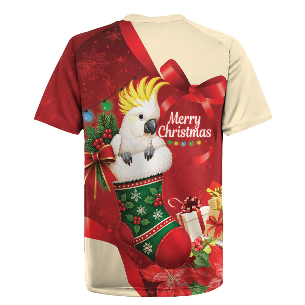 Sulphur-crested Cockatoo Christmas Australia Rugby Jersey Aussie Xmas Sock Coquette Bow