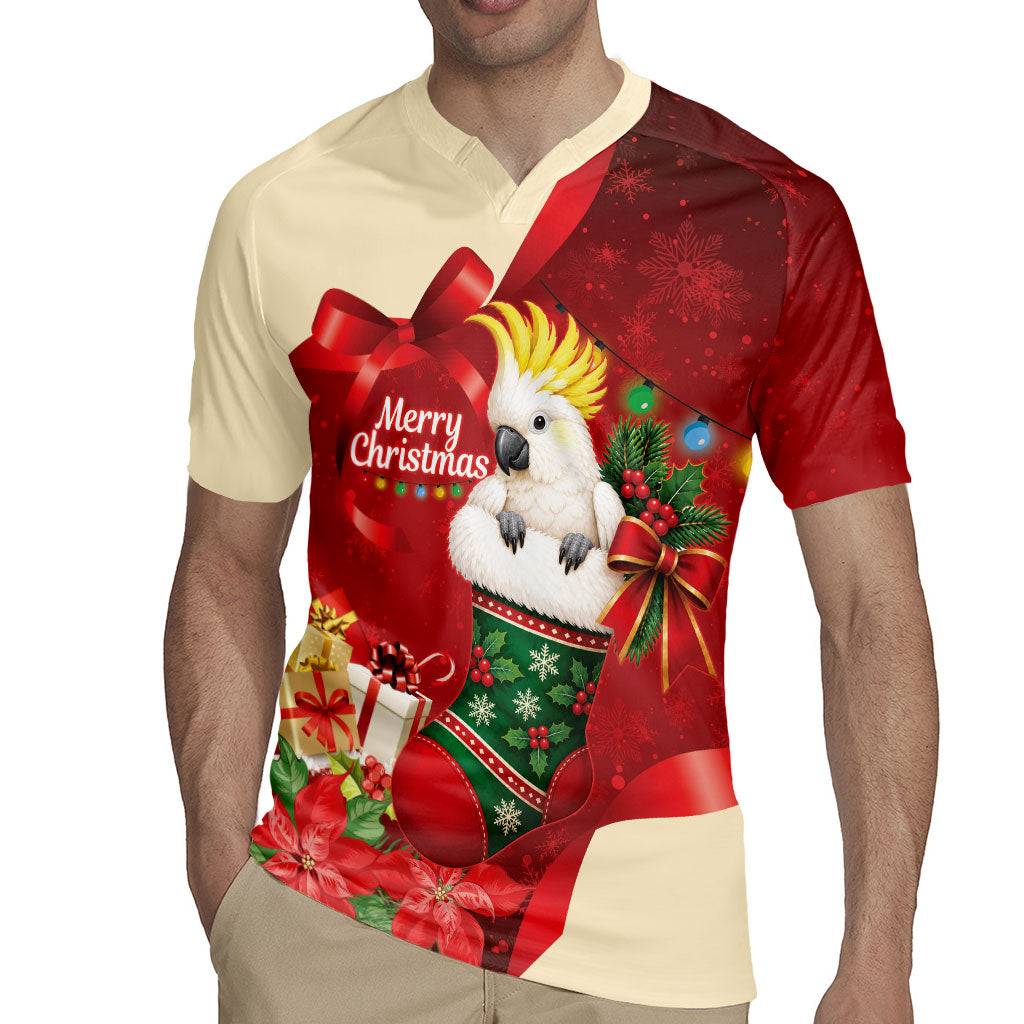 Sulphur-crested Cockatoo Christmas Australia Rugby Jersey Aussie Xmas Sock Coquette Bow