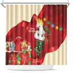 Sulphur-crested Cockatoo Christmas Australia Shower Curtain Aussie Xmas Sock Coquette Bow
