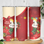 Sulphur-crested Cockatoo Christmas Australia Skinny Tumbler Aussie Xmas Sock Coquette Bow