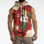 Sulphur-crested Cockatoo Christmas Australia Sleeveless Zip Hoodie Aussie Xmas Sock Coquette Bow