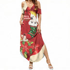 Sulphur-crested Cockatoo Christmas Australia Summer Maxi Dress Aussie Xmas Sock Coquette Bow