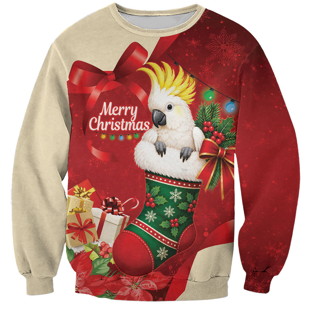 Sulphur-crested Cockatoo Christmas Australia Sweatshirt Aussie Xmas Sock Coquette Bow