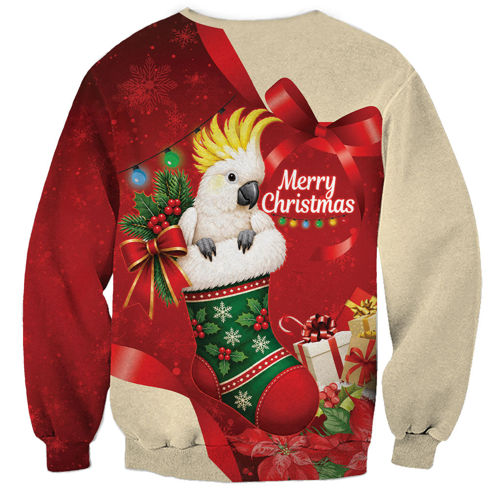 Sulphur-crested Cockatoo Christmas Australia Sweatshirt Aussie Xmas Sock Coquette Bow