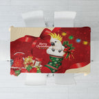 Sulphur-crested Cockatoo Christmas Australia Tablecloth Aussie Xmas Sock Coquette Bow