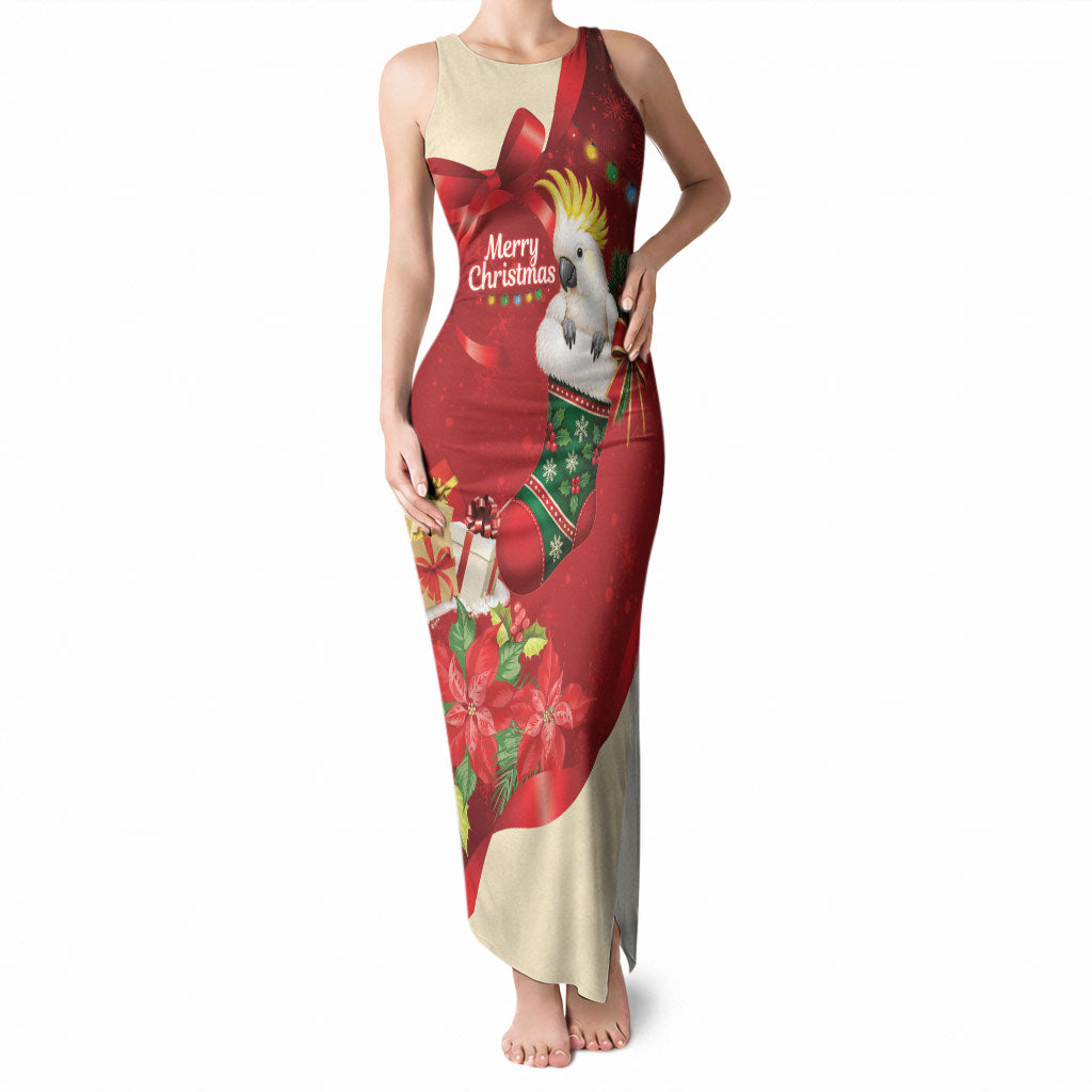 Sulphur-crested Cockatoo Christmas Australia Tank Maxi Dress Aussie Xmas Sock Coquette Bow