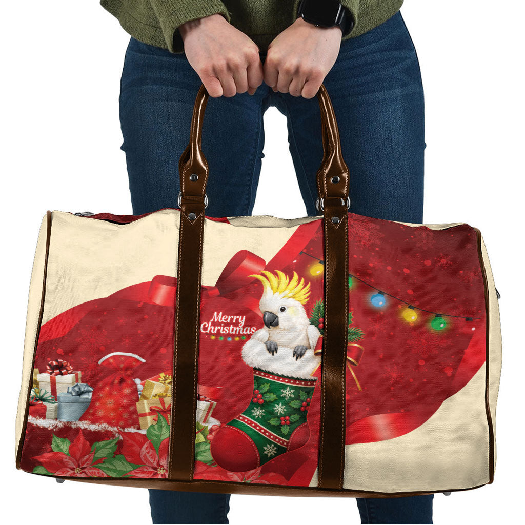 Sulphur-crested Cockatoo Christmas Australia Travel Bag Aussie Xmas Sock Coquette Bow