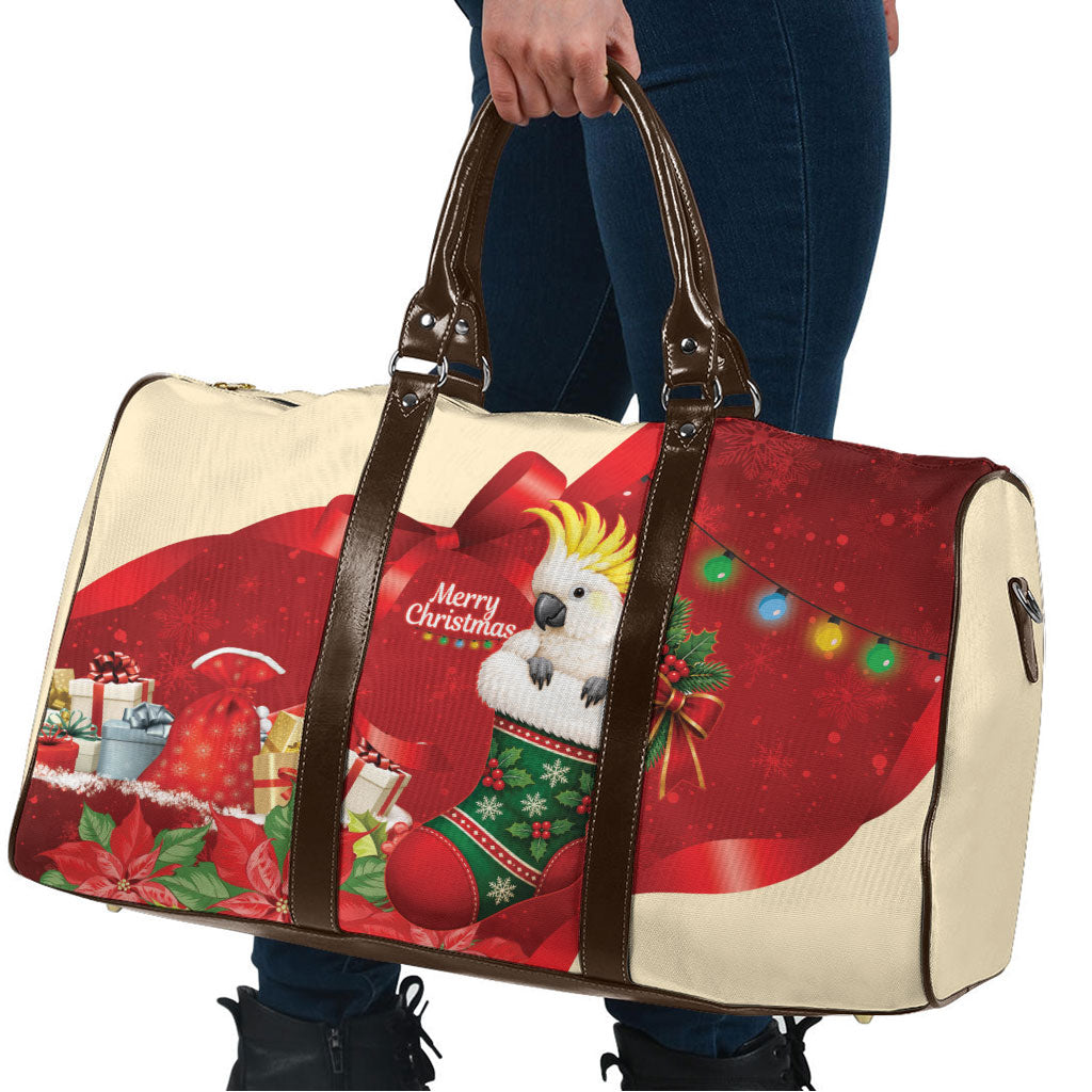 Sulphur-crested Cockatoo Christmas Australia Travel Bag Aussie Xmas Sock Coquette Bow