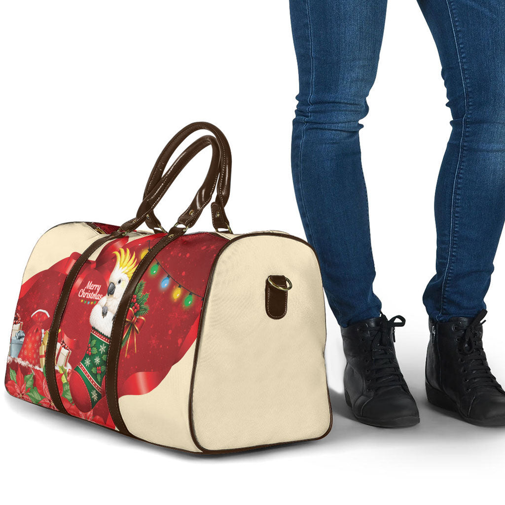 Sulphur-crested Cockatoo Christmas Australia Travel Bag Aussie Xmas Sock Coquette Bow