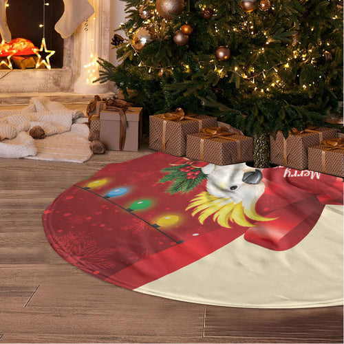 Sulphur-crested Cockatoo Christmas Australia Tree Skirt Aussie Xmas Sock Coquette Bow
