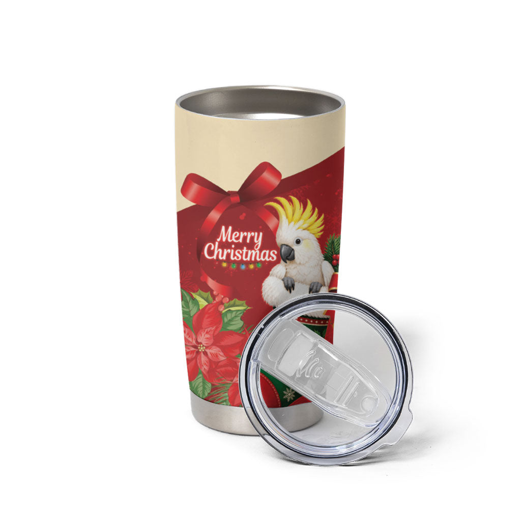 Sulphur-crested Cockatoo Christmas Australia Tumbler Cup Aussie Xmas Sock Coquette Bow