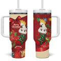 Sulphur-crested Cockatoo Christmas Australia Tumbler With Handle Aussie Xmas Sock Coquette Bow