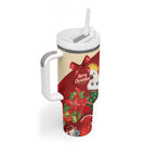 Sulphur-crested Cockatoo Christmas Australia Tumbler With Handle Aussie Xmas Sock Coquette Bow