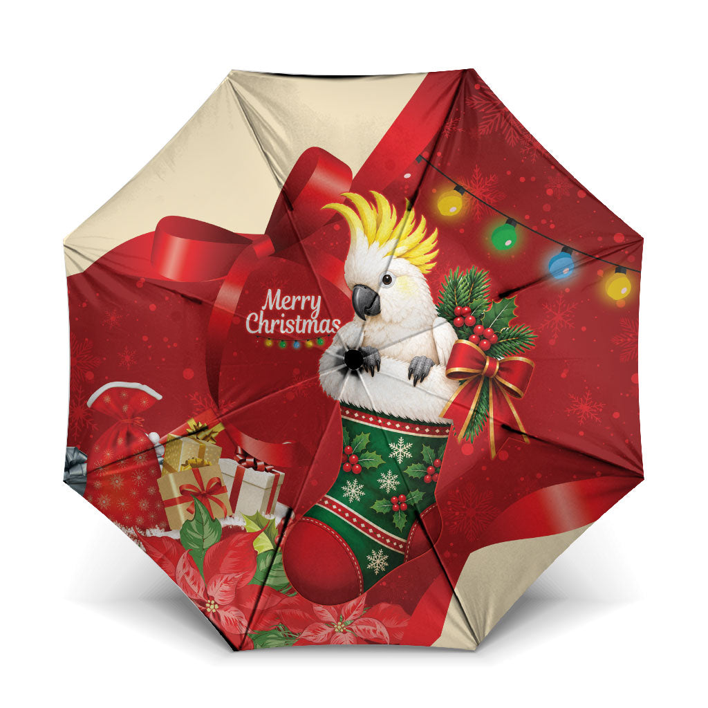 Sulphur-crested Cockatoo Christmas Australia Umbrella Aussie Xmas Sock Coquette Bow