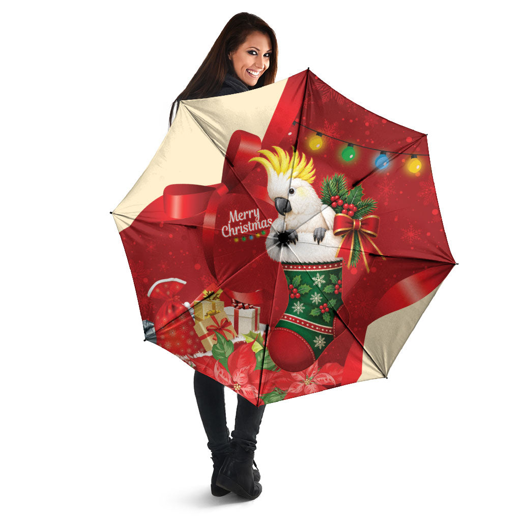 Sulphur-crested Cockatoo Christmas Australia Umbrella Aussie Xmas Sock Coquette Bow