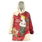 Sulphur-crested Cockatoo Christmas Australia Wearable Blanket Hoodie Aussie Xmas Sock Coquette Bow