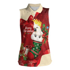 Sulphur-crested Cockatoo Christmas Australia Women Sleeveless Polo Shirt Aussie Xmas Sock Coquette Bow